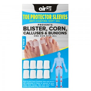 AIRFIT MEDI FOOTCARE TOE PROTECTOR ANTI-CHAFING SLEEVE - 8 PIECE
