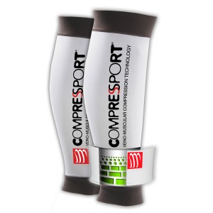 COMPRESSPORT CALF SLEEVE (ULTRA SILICON SHOCK ABSORBER) - WHITE (PAIR)