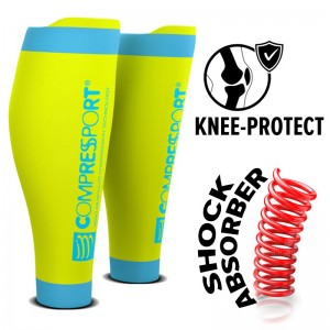 COMPRESSPORT R2V2 CALF SLEEVES - FLUO YELLOW (PAIR)