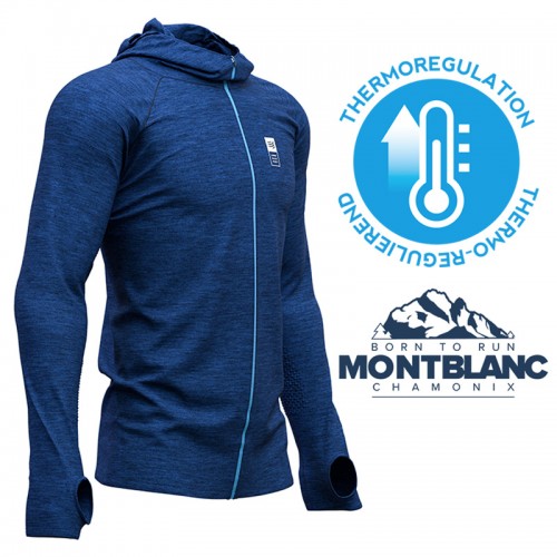 COMPRESSPORT 3D THERMO SEAMLESS ZIP HOODIE - MONT BLANC LIMITED EDITION