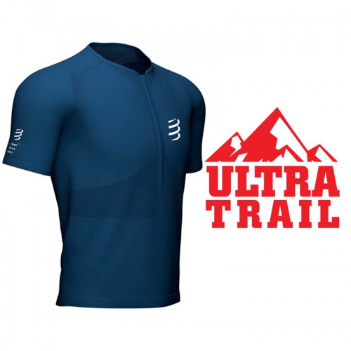 COMPRESSPORT TRAIL HALF-ZIP FITTED SS TOP BLUE