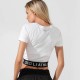 LORNA JANE ATHLETIC CROPPED SEAMLESS TEE WHITE 012013