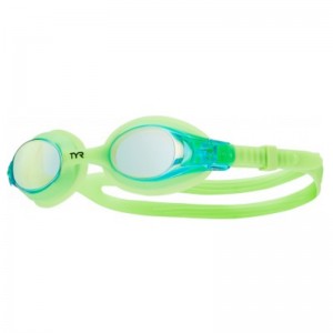 TYR KIDS' SWIMPLE MIRRORED GOGGLES - ELECTRIC LIME