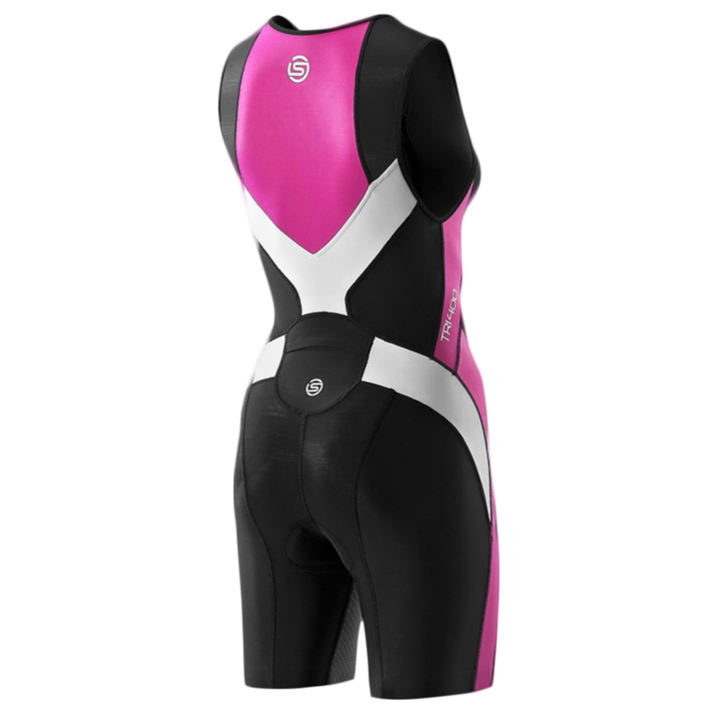  Skins Women's TRI400 Compression Suit with Front Zip,  Black/Orchid, X-Small : Sports & Outdoors