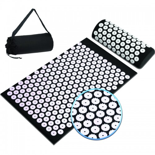 AIRFIT MUSCLE RELEASE ACUPRESSURE RECOVERY MAT & PILLOW SET - BLACK