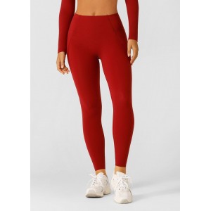 LORNA JANE LORNA JANE SCULPT AND SUPPORT NO RIDE ANKLE BITER LEGGINGS - CHERRY