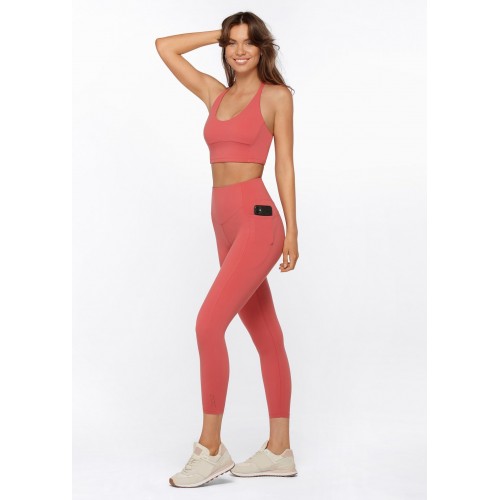 LORNA JANE CONTOUR SUPPORT ANKLE BITER ECO LEGGINGS - EARTH
