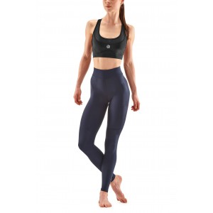 SKINS SKINS WOMEN'S COMPRESSION SOFT LONG TIGHTS 3-SERIES - NAVY BLUE