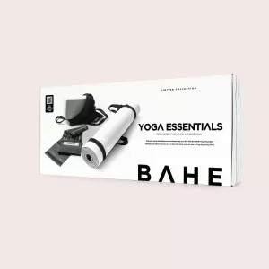 BAHE BAHE YOGA ESSENTIALS (5MM MAT,BLOCK,MEDIUM BAND,TOTE BAG) - BLACK/WHITE